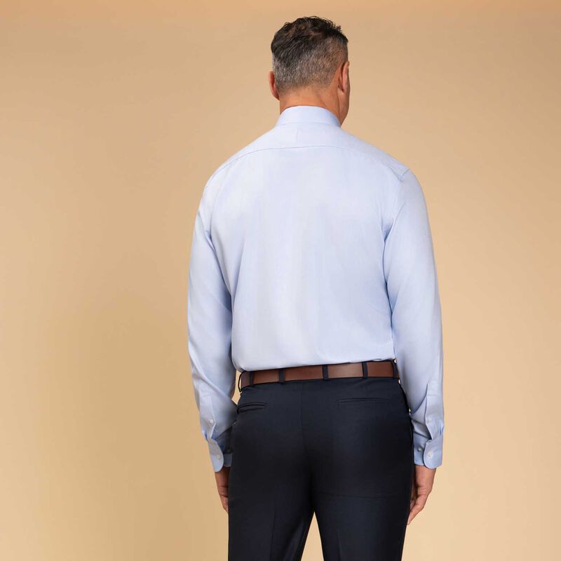 Rembrandt York Light Blue Herringbone Non-Iron Shirt image number 1